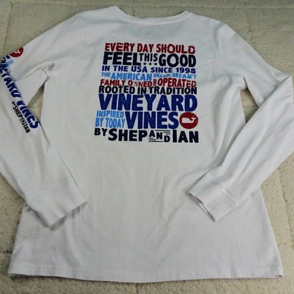 Vineyard Vines White L/S Shirt Medium - Picture 2 of 6